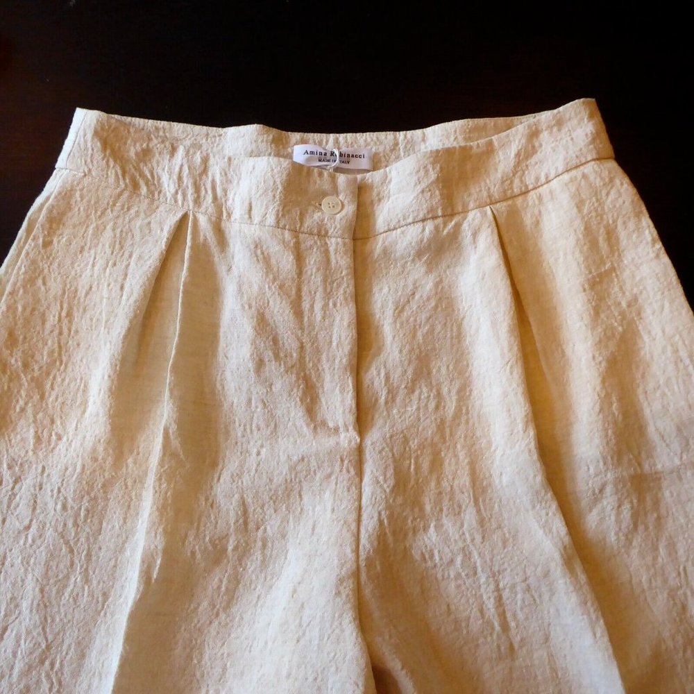 Amina Rubinacci Gustave T Agate Woman's Linen Pant Trouser US 12 EU 48